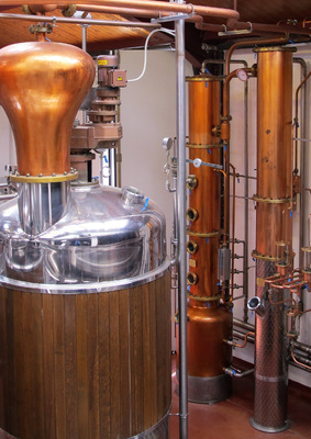 The Poli Distillery's bain-marie vacuum still