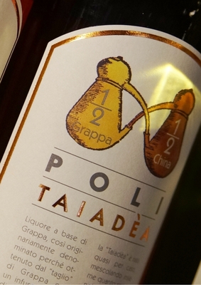 Poli Taiadèa, liqueur with Grappa and Quina, made in Bassano