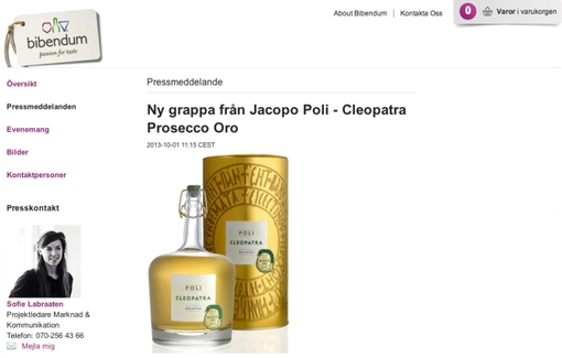 Cleopatra Prosecco Oro ora disponibile in Svezia !