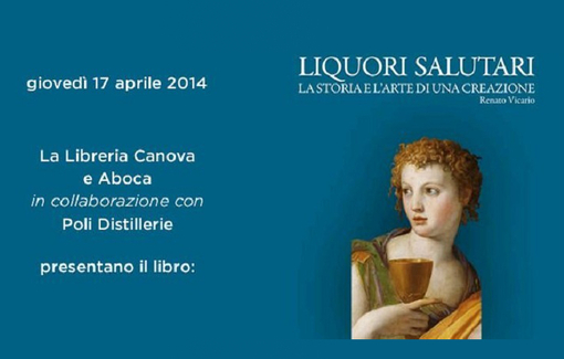 Jacopo Poli relatore alla presentazione del libro  Liquori Salutari .