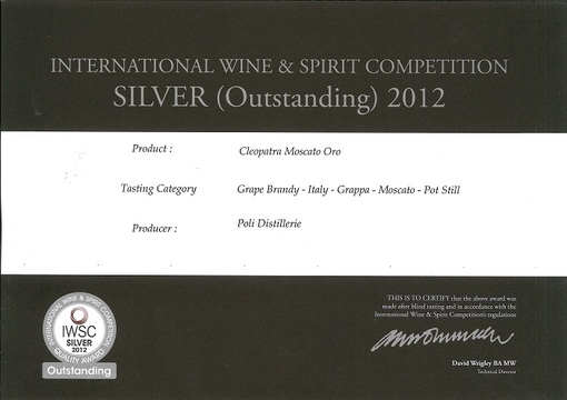 Cleopatra Moscato Oro premiata all'IWSC 2012