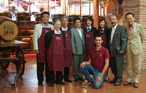 Japanese guests visiting the Poli Distillery