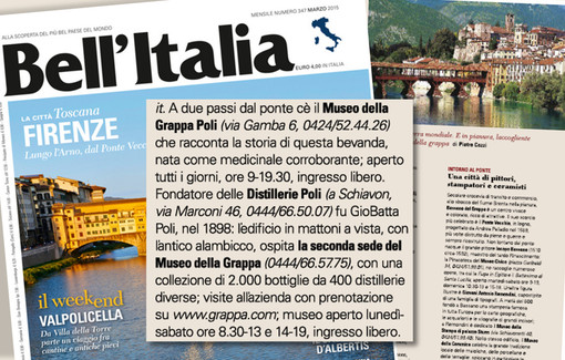 Il Poli Museo della Grappa su Bell’Italia