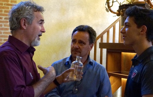 Jean-Michel and his son Alex at the Poli Distillery 