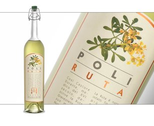 Poli Ruta with metal tube - Rue flavoured Grappa