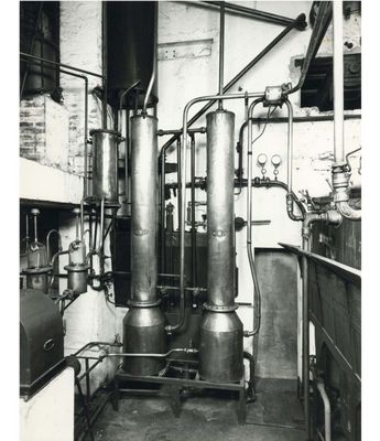 The distillation equipment modified by Antonio Poli 