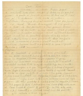Letter of Giovanni Poli to his son Toni