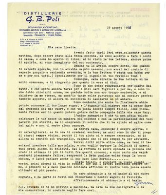 Front Letter by GioBatta Poli to his sister Lisetta